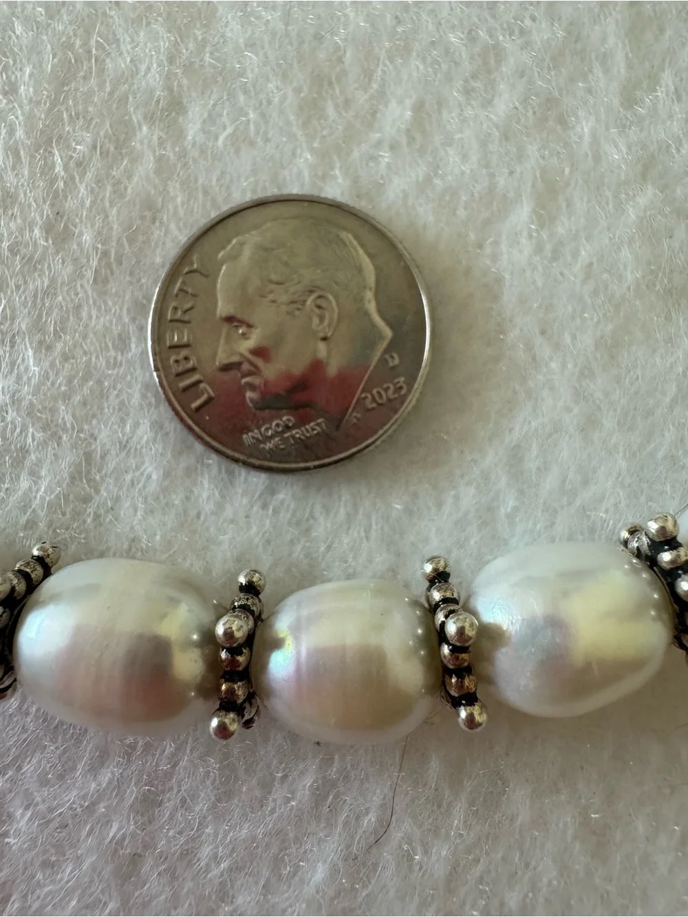 Sundance 925 Sterling Silver and Pearl Black Leather Cord Choker Necklace NEW
